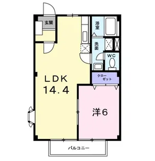 岡山県岡山市中区中井1【アパート】の間取り