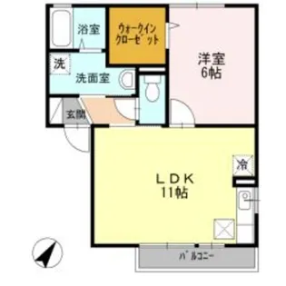 岡山県倉敷市中島【アパート】の間取り