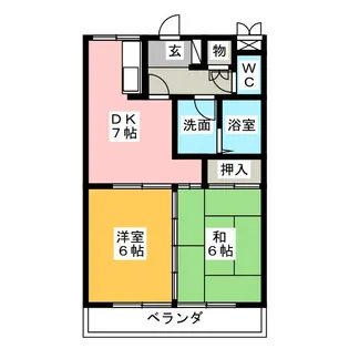 エーデルワイス八幡【1階】の間取り