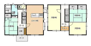 富山県小矢部市石坂【一戸建】の間取り