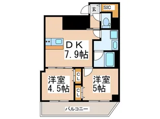 ブラン弁天町駅前【7階】の間取り
