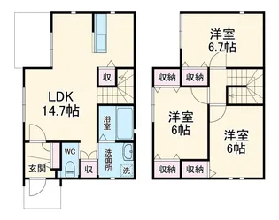 静岡県浜松市中央区篠原町【一戸建】の間取り