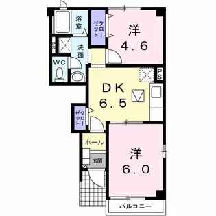 福島県本宮市仁井田字下ノ原【アパート】の間取り