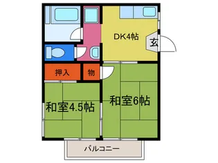 北白川ローズハイツ【2階】の間取り