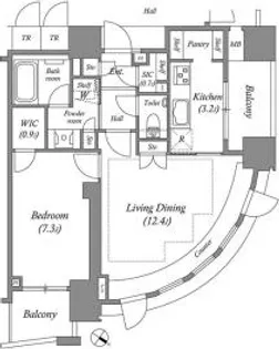 東京都港区赤坂9【マンション】の間取り