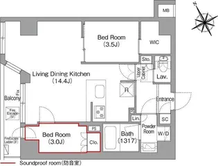 コンフォリア・リヴ平井MUTIO【4階】の間取り
