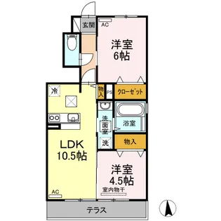 フレジア熊野【1階】の間取り