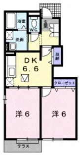 岡山県総社市真壁【アパート】の間取り