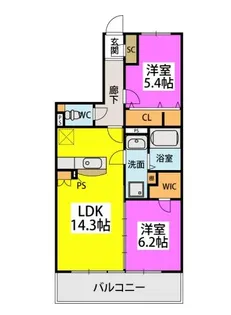 グレースヴィラ西国分【1階】の間取り