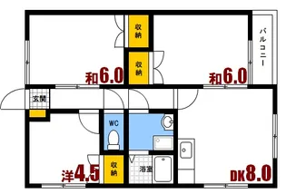 石田アパート3【2階】の間取り