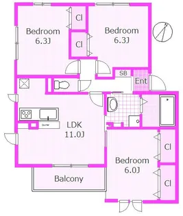 ヴューテラス寺尾の森【2階】の間取り