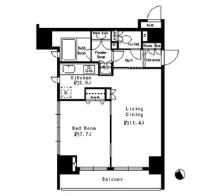 パークルージュ赤坂檜町【11階】の間取り