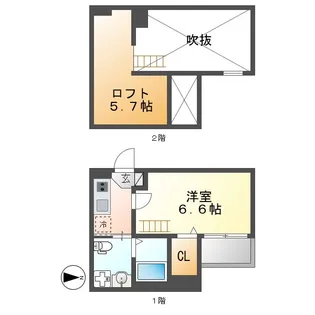 ハーミテージ荒子【2階】の間取り