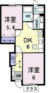 ピース・コアB【1階】の間取り