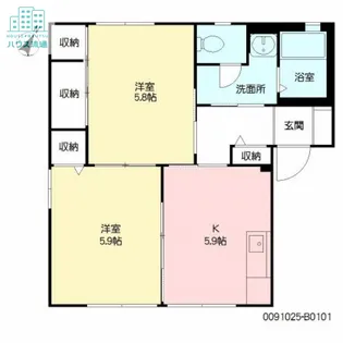 イーグル B棟【1階】の間取り