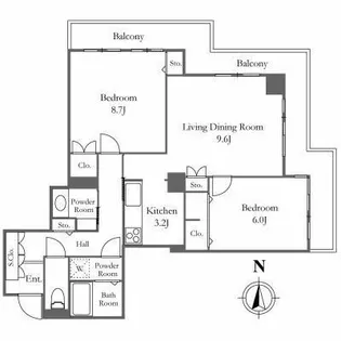 リバーシティ21イーストタワーズ10棟【19階】の間取り