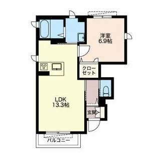 パークハイツ城山【1階】の間取り