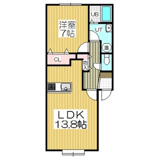 ヴァンベール中島【1階】の間取り