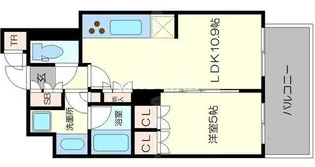 クレヴィアタワー御堂筋本町【3階】の間取り