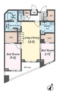 パシフィックレジデンス目黒本町【2階】の間取り