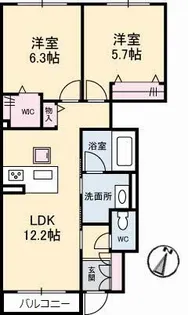 シャーメゾンリズ【1階】の間取り