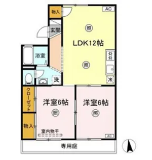 雨あがりの虹 A棟【1階】の間取り