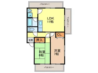 プリメラ緒方【2階】の間取り