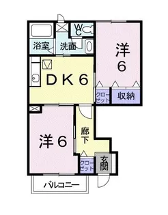 プリムローズK B【1階】の間取り