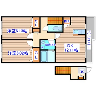 エスペランサ岩切【2階】の間取り