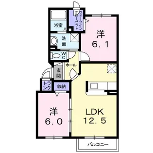 ブリューテ【1階】の間取り