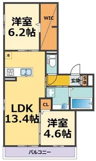 コンフォータブル武庫川【1階】の間取り