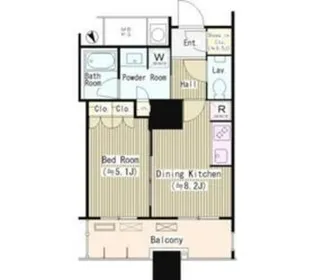 ザ・パークハウス 西新宿タワー60【10階】の間取り