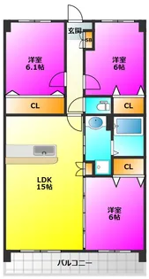 グリュックスクレー【5階】の間取り