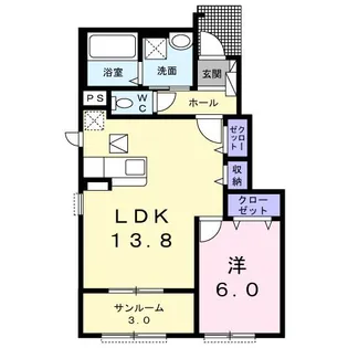 ハイツ・ルピナス【1階】の間取り