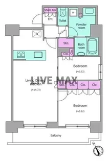クレストコート門前仲町【15階】の間取り