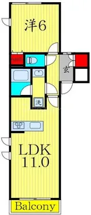 ホワイトキューブ南長崎【2階】の間取り