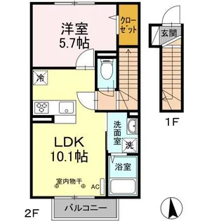 ヴィラ カスターニャ【2階】の間取り