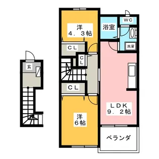 キャッスル岩下II【2階】の間取り