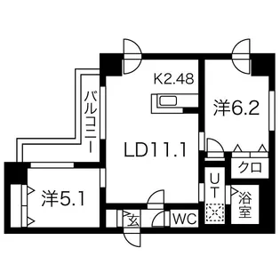 トロイメライ伏見【4階】の間取り