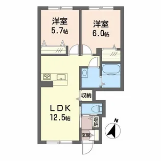 ベイローレル I棟【1階】の間取り
