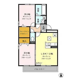 ジエンティール【3階】の間取り