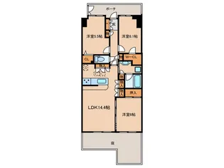 クレストフォルム王子【1階】の間取り