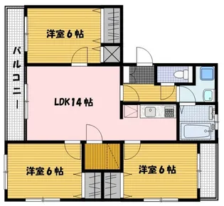 CUBE三原向日葵館【1階】の間取り