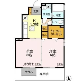 グリーンヴィラ カラビナN棟【1階】の間取り