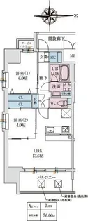 スプランディッドあびこ駅前【4階】の間取り