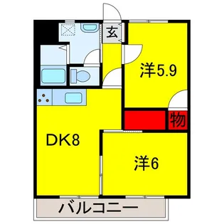 グリーンハイツ島野【1階】の間取り