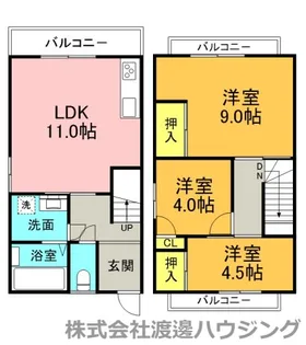 国松町貸家の間取り