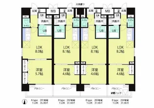 湘南辻堂駅前マンション【2階】の間取り