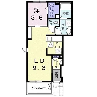 グラース【1階】の間取り