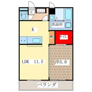 パークハイム陽東【1階】の間取り